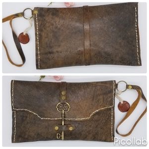 NWT Leather "Vintage Key" Wristlet